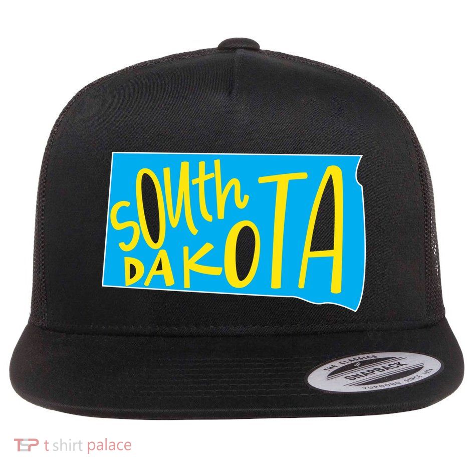 South Dakota Hand Drawn State Outline Flatbill Hat