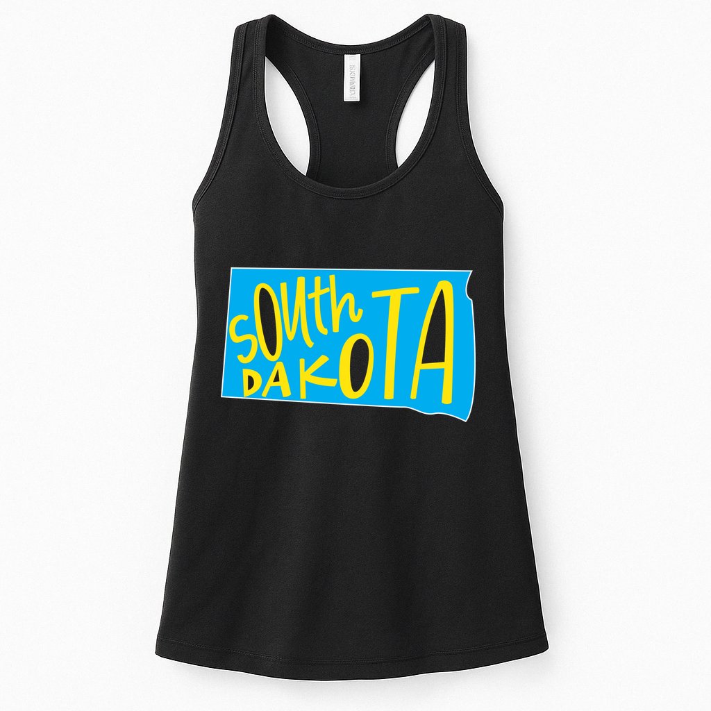 South Dakota Hand Drawn State Outline Womens Tank Top