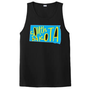 South Dakota Hand Drawn State Outline PosiCharge Competitor Tank