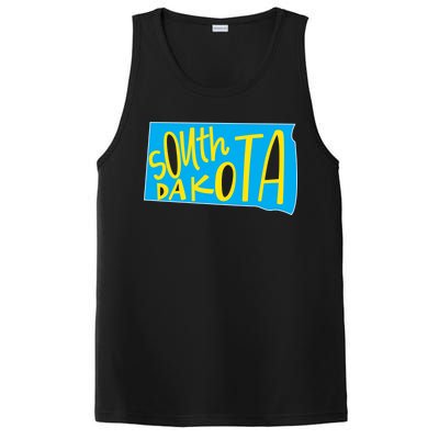 South Dakota Hand Drawn State Outline PosiCharge Competitor Tank