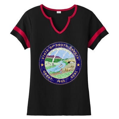 South Dakota Seal Ladies Halftime Notch Neck Tee