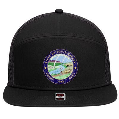 South Dakota Seal 7 Panel Mesh Trucker Snapback Hat