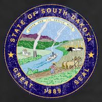 South Dakota Seal 7 Panel Mesh Trucker Snapback Hat