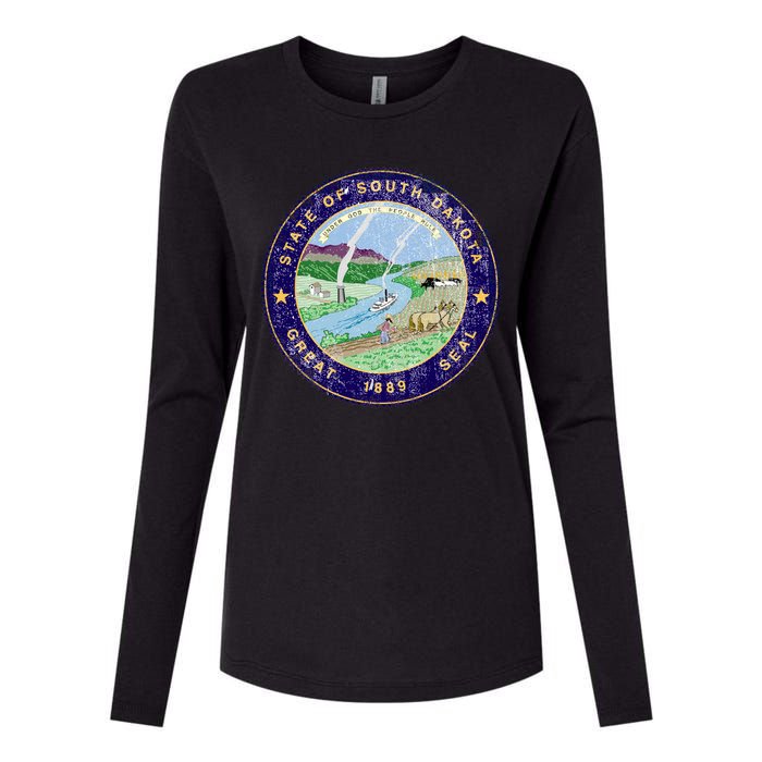 South Dakota Seal Womens Cotton Relaxed Long Sleeve T-Shirt