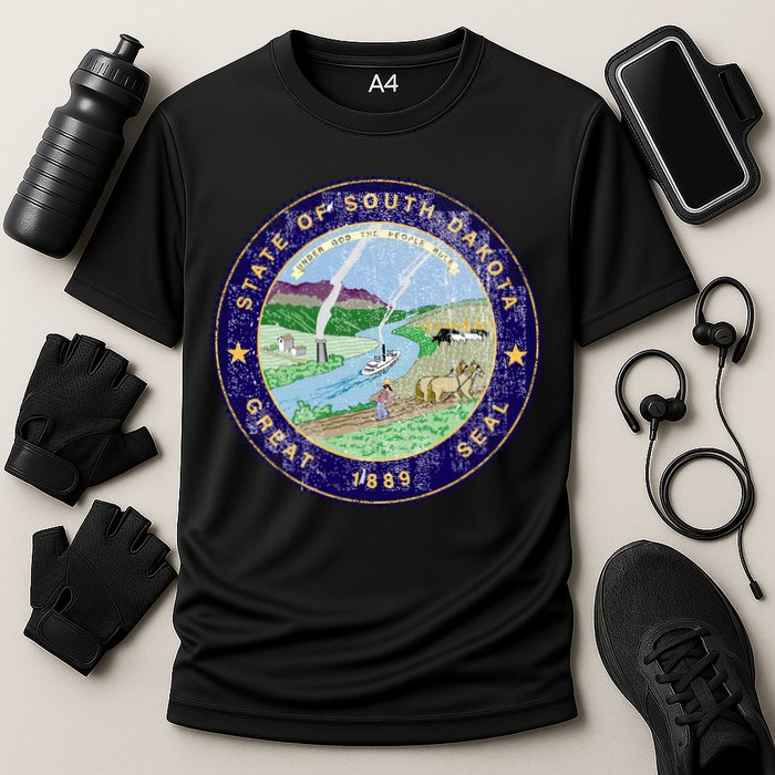 South Dakota Seal Cooling Performance Crew T-Shirt