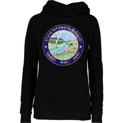 South Dakota Seal Womens Funnel Neck Pullover Hood