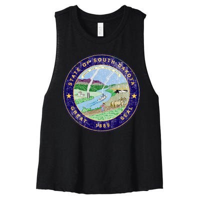 South Dakota Seal Women's Racerback Cropped Tank