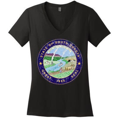 South Dakota Seal Women's V-Neck T-Shirt