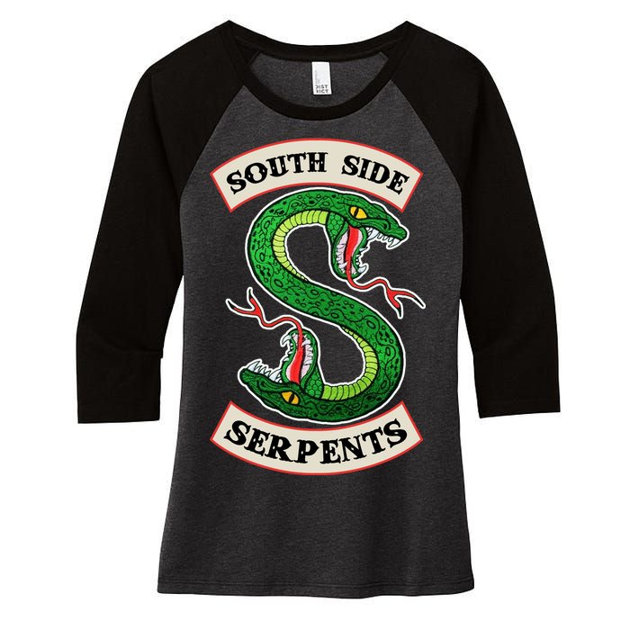 South Side Serpents  Women's Tri-Blend 3/4-Sleeve Raglan Shirt