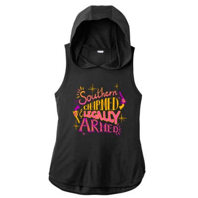 Southern Charmed Legally Armed 2nd Amendment Ladies PosiCharge Tri-Blend Wicking Draft Hoodie Tank