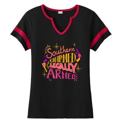 Southern Charmed Legally Armed 2nd Amendment Ladies Halftime Notch Neck Tee