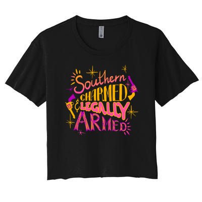 Southern Charmed Legally Armed 2nd Amendment Women's Crop Top Tee