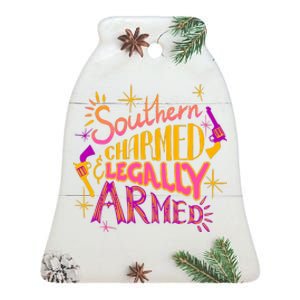 Southern Charmed Legally Armed 2nd Amendment Ceramic Bell Ornament