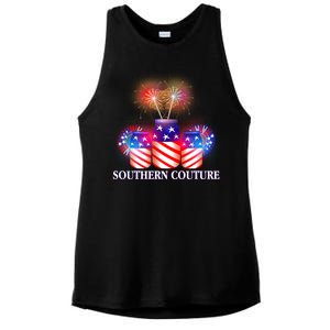 Southern Couture July 4th Ladies PosiCharge Tri-Blend Wicking Tank