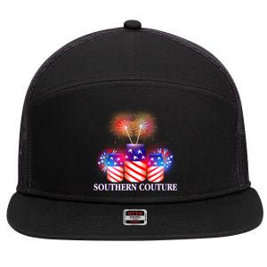 Southern Couture July 4th 7 Panel Mesh Trucker Snapback Hat