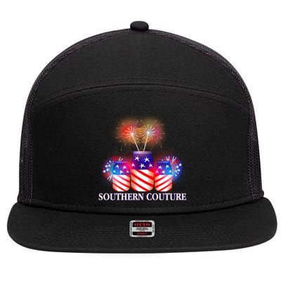 Southern Couture July 4th 7 Panel Mesh Trucker Snapback Hat