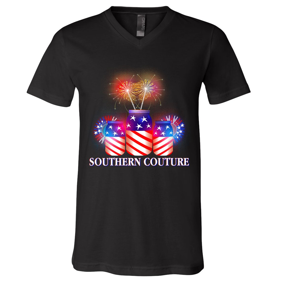 Southern Couture July 4th V-Neck T-Shirt