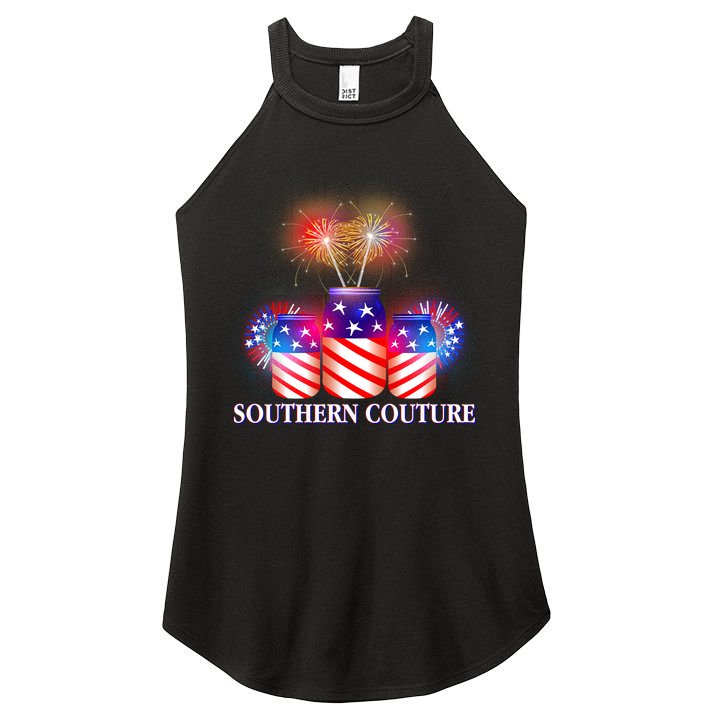 Southern Couture July 4th Women's Perfect Tri Rocker Tank