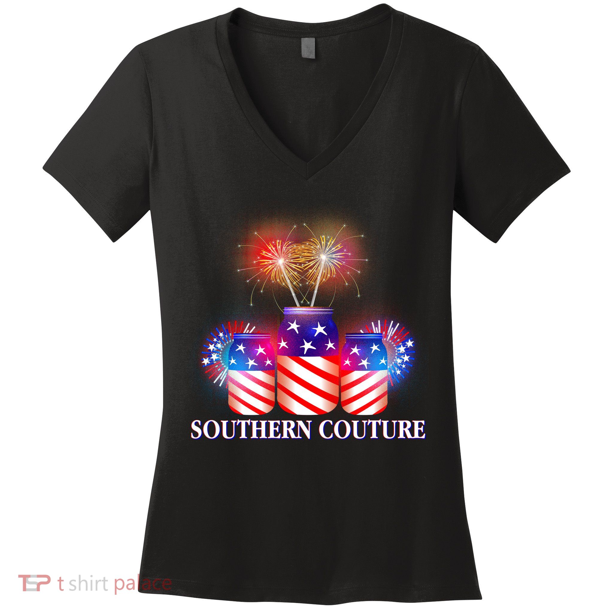 Southern Couture July 4th Women's V-Neck T-Shirt