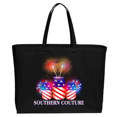 Southern Couture July 4th Cotton Canvas Jumbo Tote