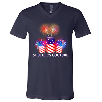 Southern Couture July 4th V-Neck T-Shirt