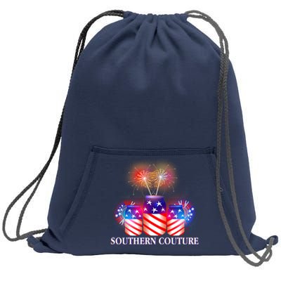 Southern Couture July 4th Sweatshirt Cinch Pack Bag