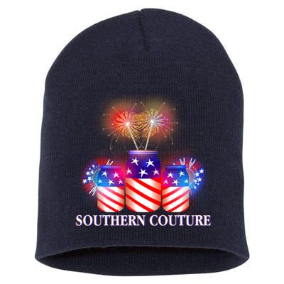 Southern Couture July 4th Short Acrylic Beanie