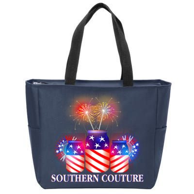 Southern Couture July 4th Zip Tote Bag