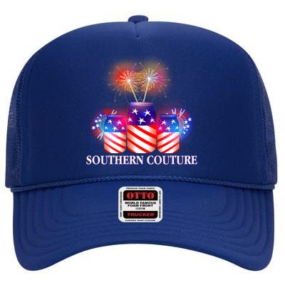 Southern Couture July 4th High Crown Mesh Back Trucker Hat