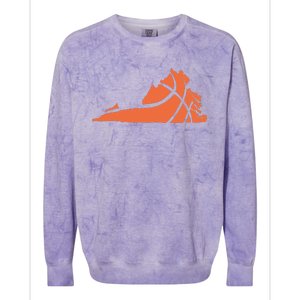 State Of Virginia Basketball Design Graphic Colorblast Crewneck Sweatshirt