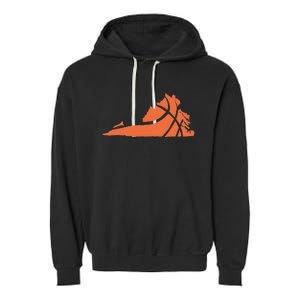 State Of Virginia Basketball Design Graphic Garment-Dyed Fleece Hoodie