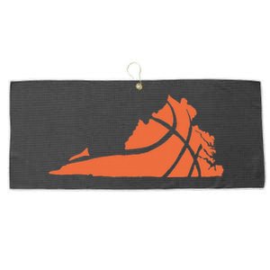 State Of Virginia Basketball Design Graphic Large Microfiber Waffle Golf Towel