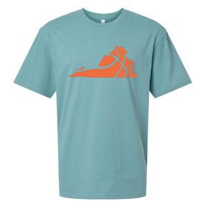 State Of Virginia Basketball Design Graphic Sueded Cloud Jersey T-Shirt