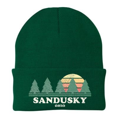 Sandusky Oh Vintage Throwback Retro 70s Design Knit Cap Winter Beanie