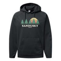 Sandusky Oh Vintage Throwback Retro 70s Design Performance Fleece Hoodie