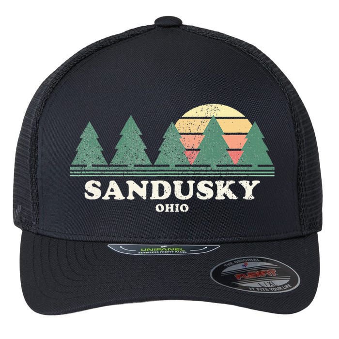 Sandusky Oh Vintage Throwback Retro 70s Design Flexfit Unipanel Trucker Cap