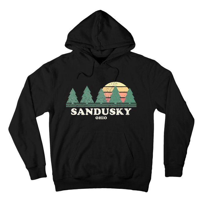 Sandusky Oh Vintage Throwback Retro 70s Design Hoodie