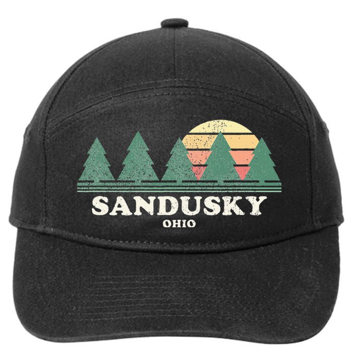 Sandusky Oh Vintage Throwback Retro 70s Design 7-Panel Snapback Hat