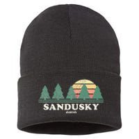 Sandusky Oh Vintage Throwback Retro 70s Design Sustainable Knit Beanie