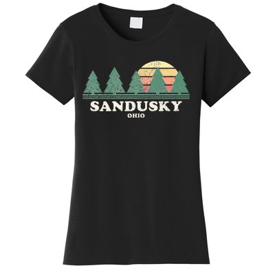 Sandusky Oh Vintage Throwback Retro 70s Design Women's T-Shirt