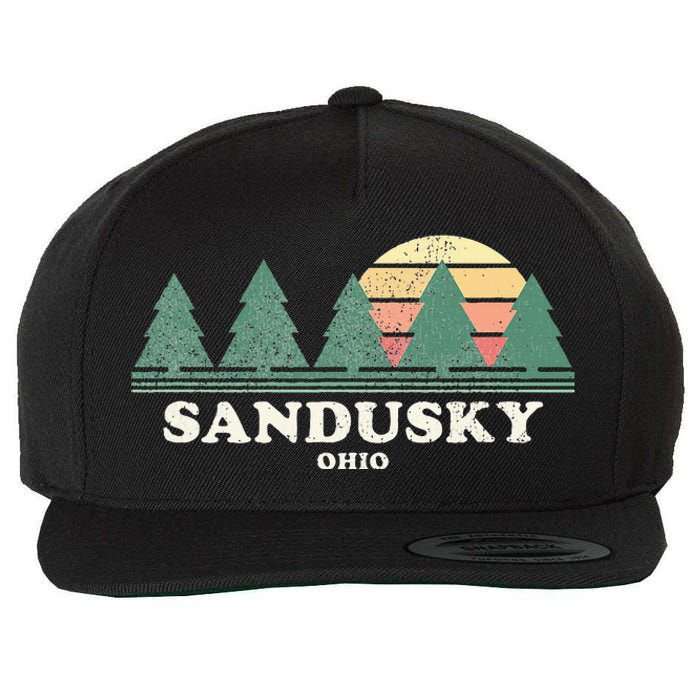 Sandusky Oh Vintage Throwback Retro 70s Design Wool Snapback Cap