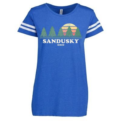 Sandusky Oh Vintage Throwback Retro 70s Design Enza Ladies Jersey Football T-Shirt