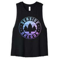 Seaside Oregon Vintage Pride Women's Racerback Cropped Tank