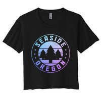 Seaside Oregon Vintage Pride Women's Crop Top Tee