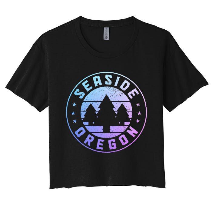 Seaside Oregon Vintage Pride Women's Crop Top Tee