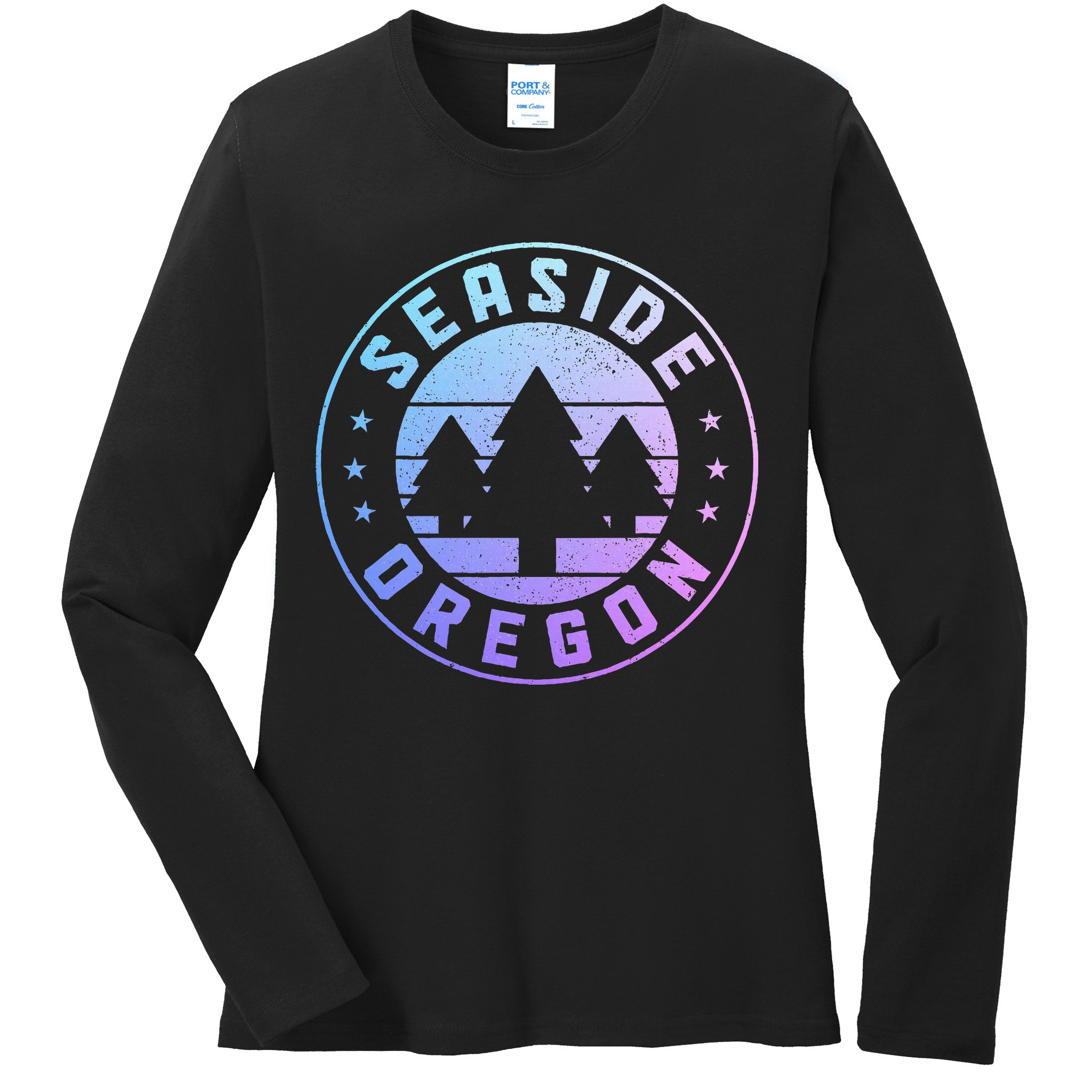 Seaside Oregon Vintage Pride Ladies Long Sleeve Shirt