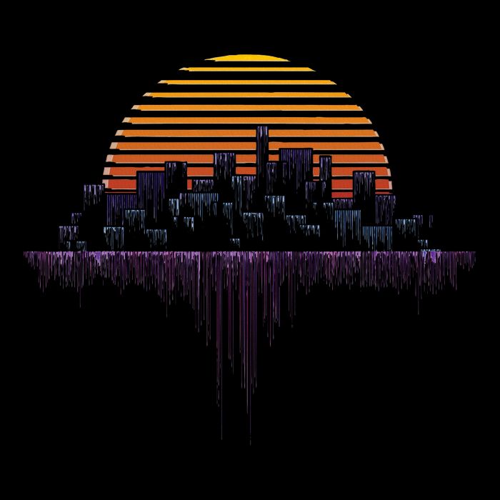 Synthwave Outrun Vaporwave City Sunset Aesthetic Bucket Hat