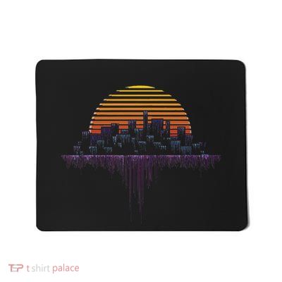 Synthwave Outrun Vaporwave City Sunset Aesthetic Mousepad