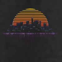 Synthwave Outrun Vaporwave City Sunset Aesthetic 25L Jumbo Tote
