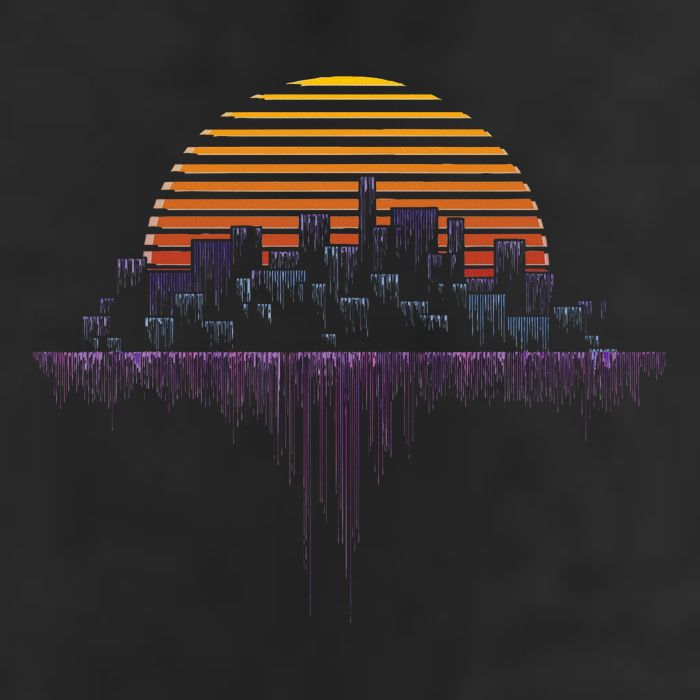 Synthwave Outrun Vaporwave City Sunset Aesthetic 25L Jumbo Tote